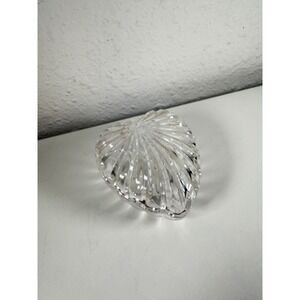 Vintage Crystal Heart Trinket Box with Lid – Pressed Glass